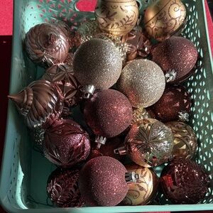 Elegant Holiday Ornament Set - Rose Gold and Gold